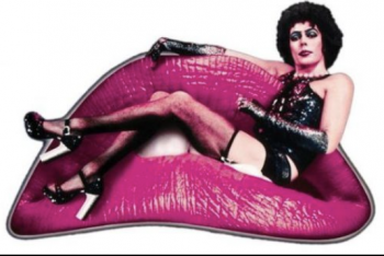 The Rocky Horror Picture Show the rocky horror picture show lips with main character sitting in it