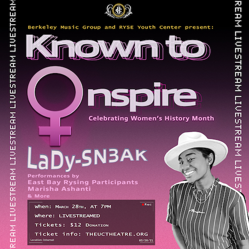 LaDy-SN3AK LIVE: ♀Known to Inspire Livestream Known to inspire flyer