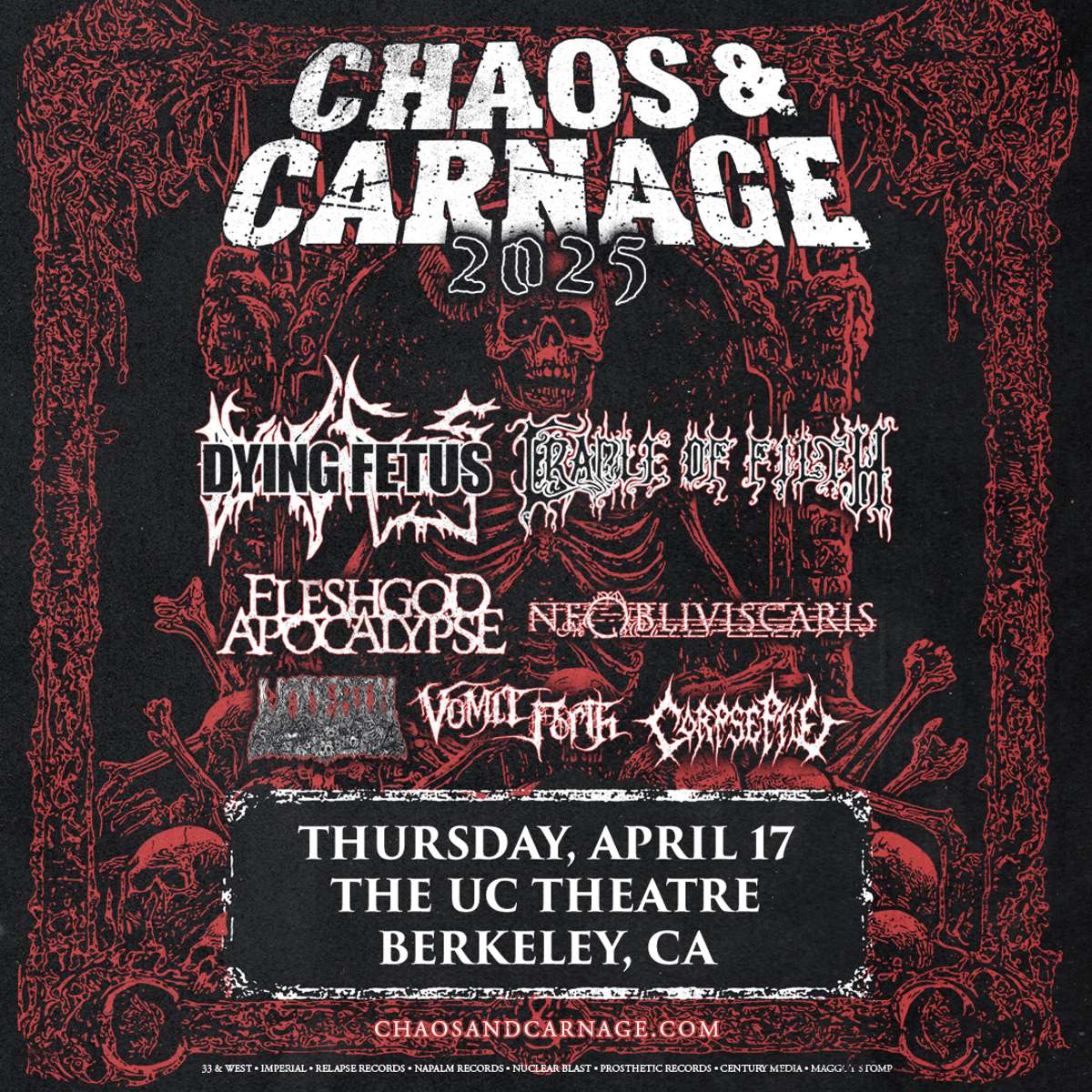 CHAOS & CARNAGE 2025 W/ DYING FETUS + CRADLE OF FILTH 