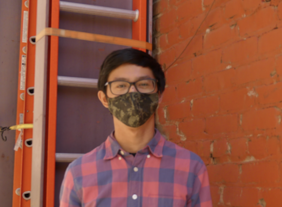 Photo of intern Chris Pun with maskl