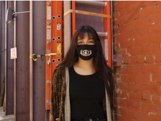 Photo of intern Maritza Tapia with mask on